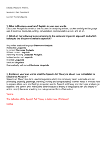 Subject: Discourse Analisys. Mandatory Task from Unit 1 Learner