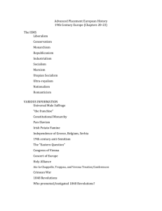 19th Century Test Review Terms