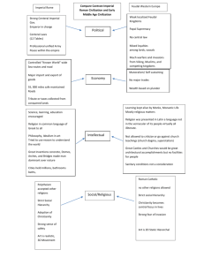 Compare/Contrast Imperial Rome with Western