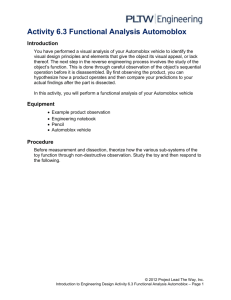 Activity 6.3 Functional Analysis Automoblox