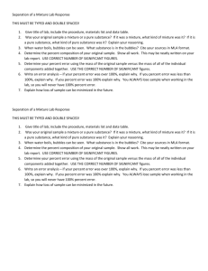 Separation of a Mixture Lab Response