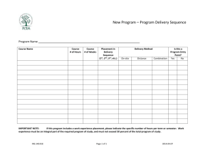 New Program - Program Delivery Sequence INS.140.032