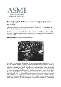 Educating Italy (1796-1968 ca): Local, national and global