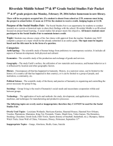 Riverdale Middle School 7th 8th Grade Social Studies Fair Packet