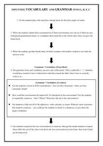 inputting vocabulary and grammar into g, d, f, c