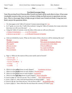French 7th grade Intro to French Class