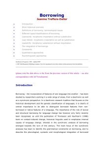 Definitions of borrowing - UWE Research Repository