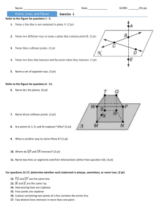 Points, Lines and Planes Exercises