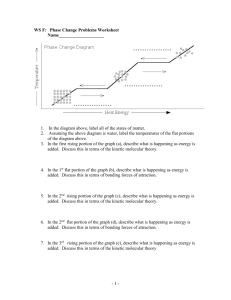 WS F: Phase Change Problems Worksheet