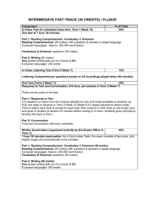 Intermediate Fast Track (30 Credits)