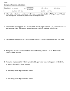 Colligative properties calculations