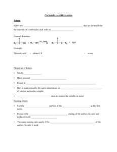 Carboxylic Acid Derivatives note guide