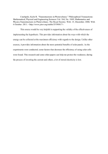 Nanostructures in Photovoltaics Bibliography