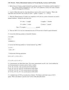 CH 1 Review: Metric, Dimensional Analysis, Sci Not and Sig Fig