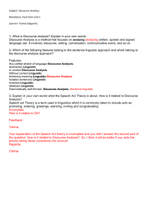 Subject: Discourse Analisys. Mandatory Task from Unit 1 Learner
