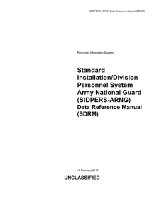 (SIDPERS-ARNG) Data Reference Manual (SDRM)