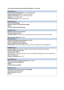 DCU Indicative Quality Review Schedule 2014/2021 (7 Year Cycle