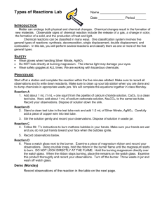 types of reactions lab