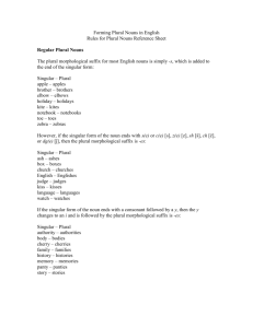 Regular Plural Nouns