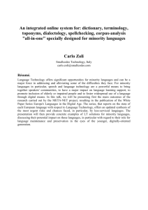 An integrated online system for: dictionary, terminology, toponyms