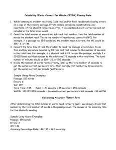 Calculating Words Correct Per Minute (WCPM) Fluency Rate