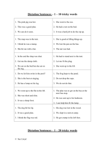 Dictation Sentences – 1 – 10 tricky words