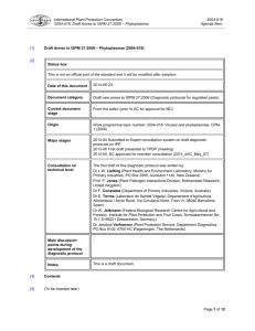 2004-018: Draft Annex to ISPM 27:2006 – Phytoplasmas 2004