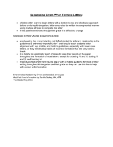 Sequencing Errors When Forming Letters from First Strokes