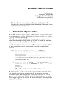 Corpus-driven genitive disambiguation