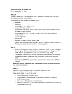 Word Study at the Secondary Level