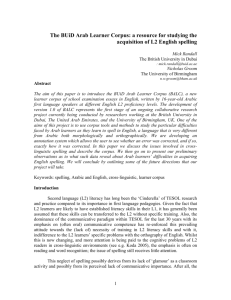 The BUiD Arab Learner Corpus: a resource for studying the