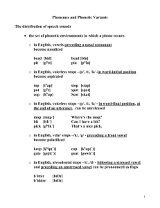 The distribution of speech sounds