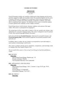 COURSE OUTCOMES