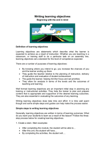 Writing learning objectives