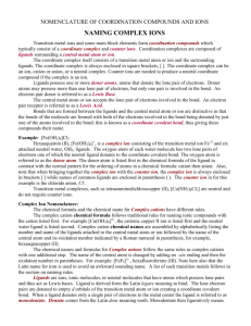 CHEMISTRY 112 WORKSHEET