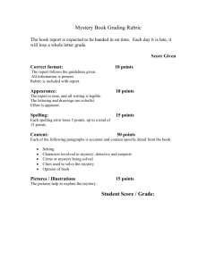 Mystery Book Grading Rubric