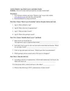 Activity Rock Layers and Index Fossils