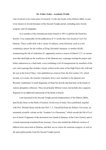 Dr. Esther Eshel—Academic Profile I am involved in two main areas