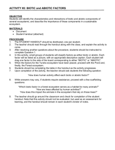 Biotic / Abiotic Factor Activity