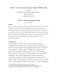 Hebrew vowel restoration - Computer Science