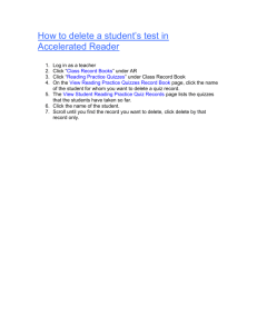 How to delete a student`s test in Accelerated Reader