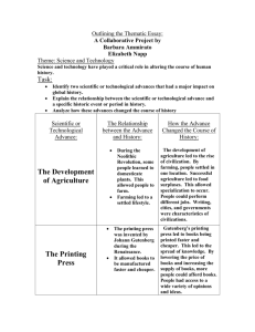 Outlining a Thematic Essay on Science and Technology