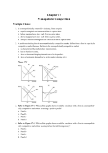 Chapter 17 MC — Monopolistic Competition