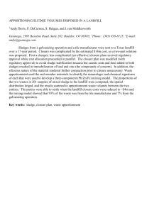 APPORTIONING SLUDGE VOLUMES DISPOSED IN A LANDFILL