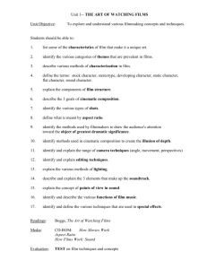 Unit 1-- THE ART OF WATCHING FILMS