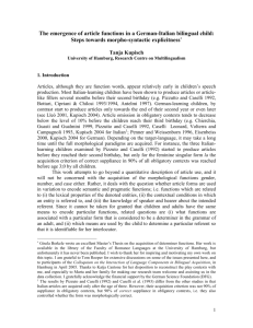 The expression of semantic and pragmatic distinctions in children`s