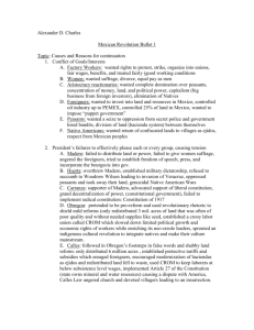Mexican Revolution Outline for Class Swap