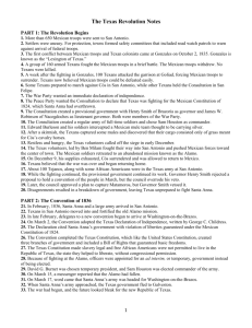 Texas Revolution Notes