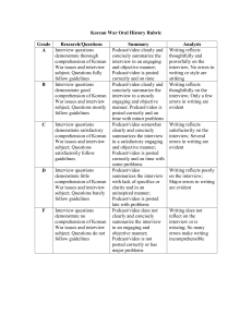 Korean War Oral History Rubric-1