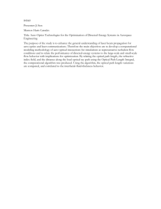 Aero-Optics Technologies for the Optimization of Directed